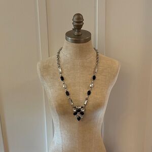 Susan Graver Black and Silver Statement Necklace